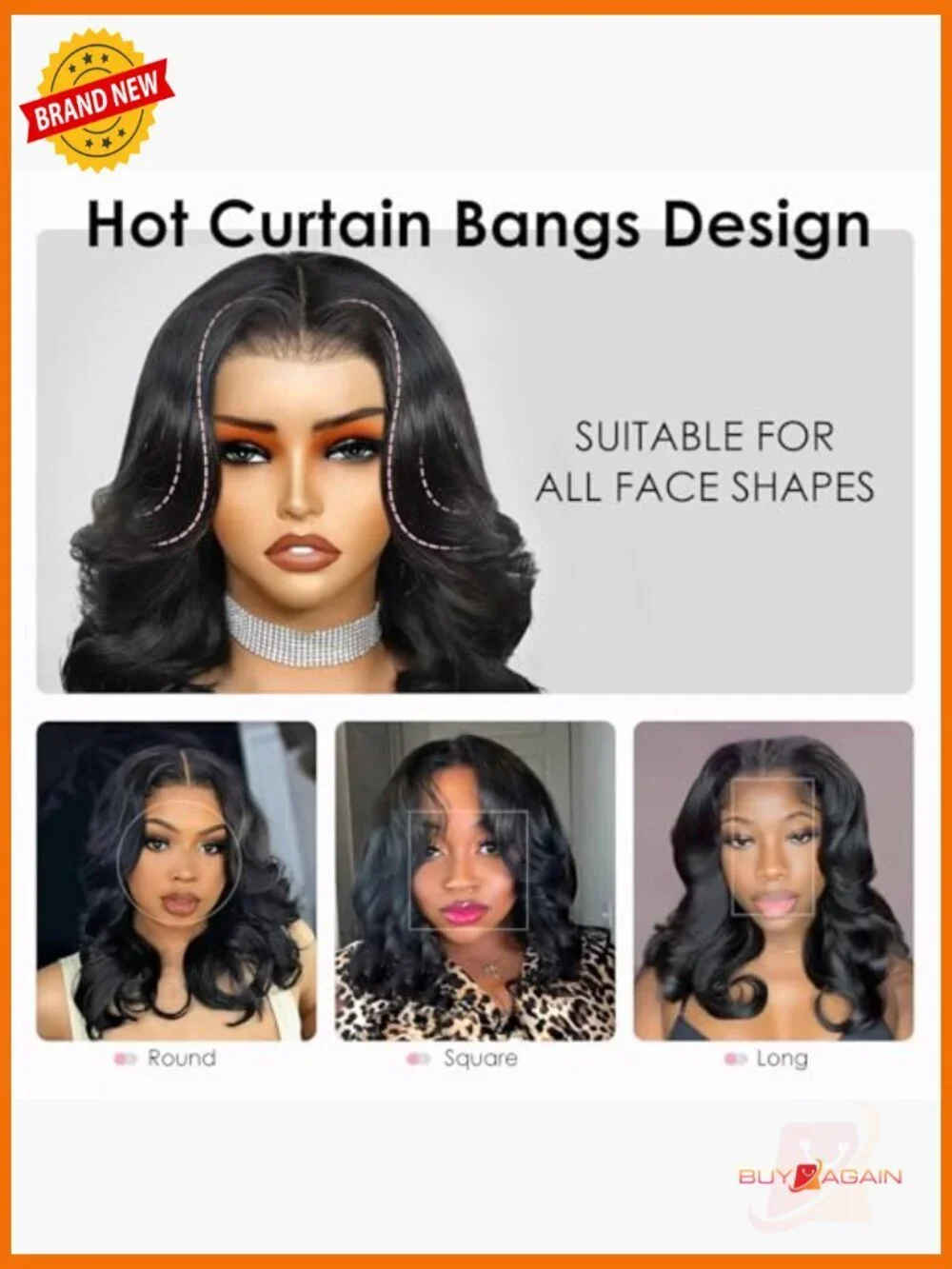 250 Density Layered Bob Wig Human Hair With Curtain Bangs 15A Glueless
